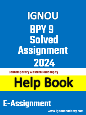 IGNOU BPY 9 Solved Assignment 2024